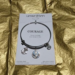 New! Stainless Steel Anchor Crystal Charm Bracelet